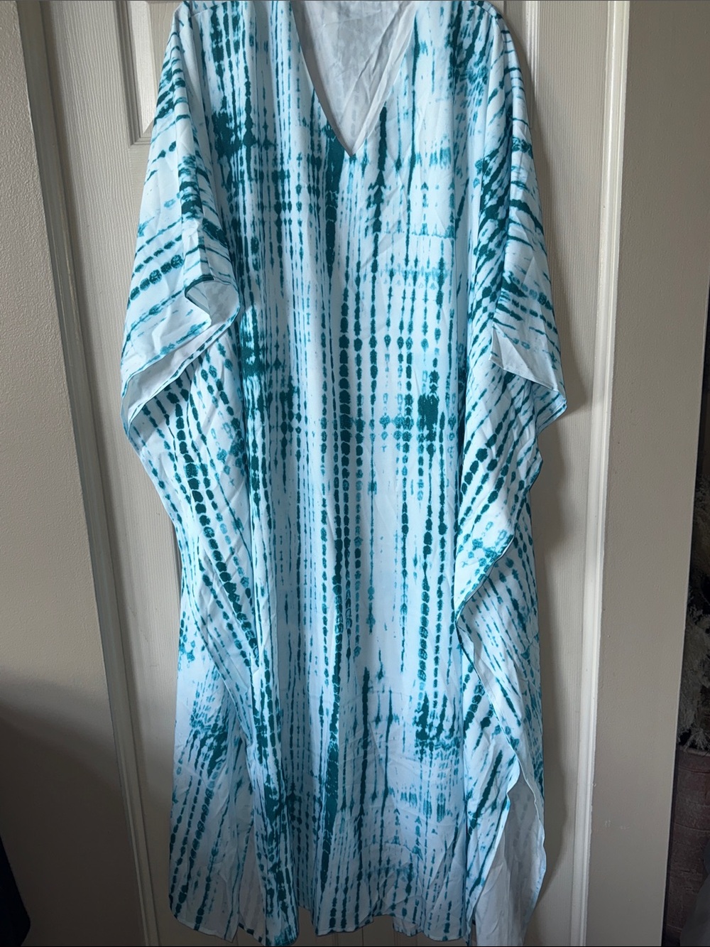 Women's Plus Kaftan Bathing Suit Cover Up Batwing Tye Die Dress Moroccan Mumu - Picture 10 of 12